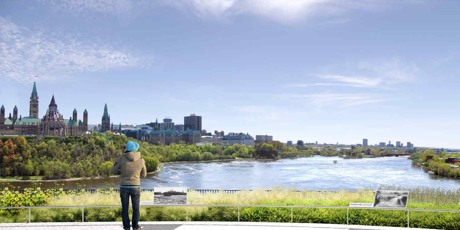 Rendering of the panoramic view from Kìwekì Point