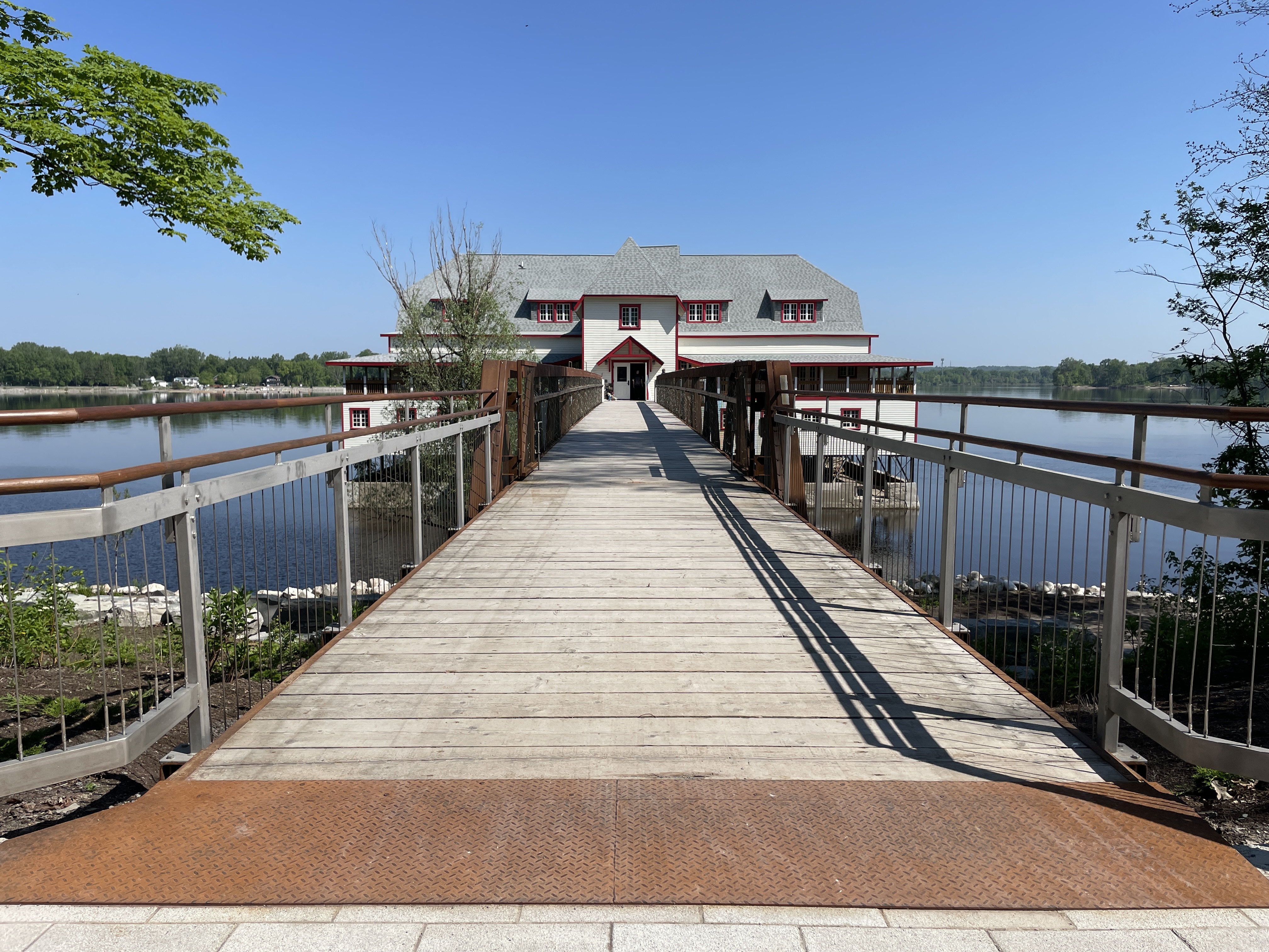 View of the new National Capital River Pavilion's bridge