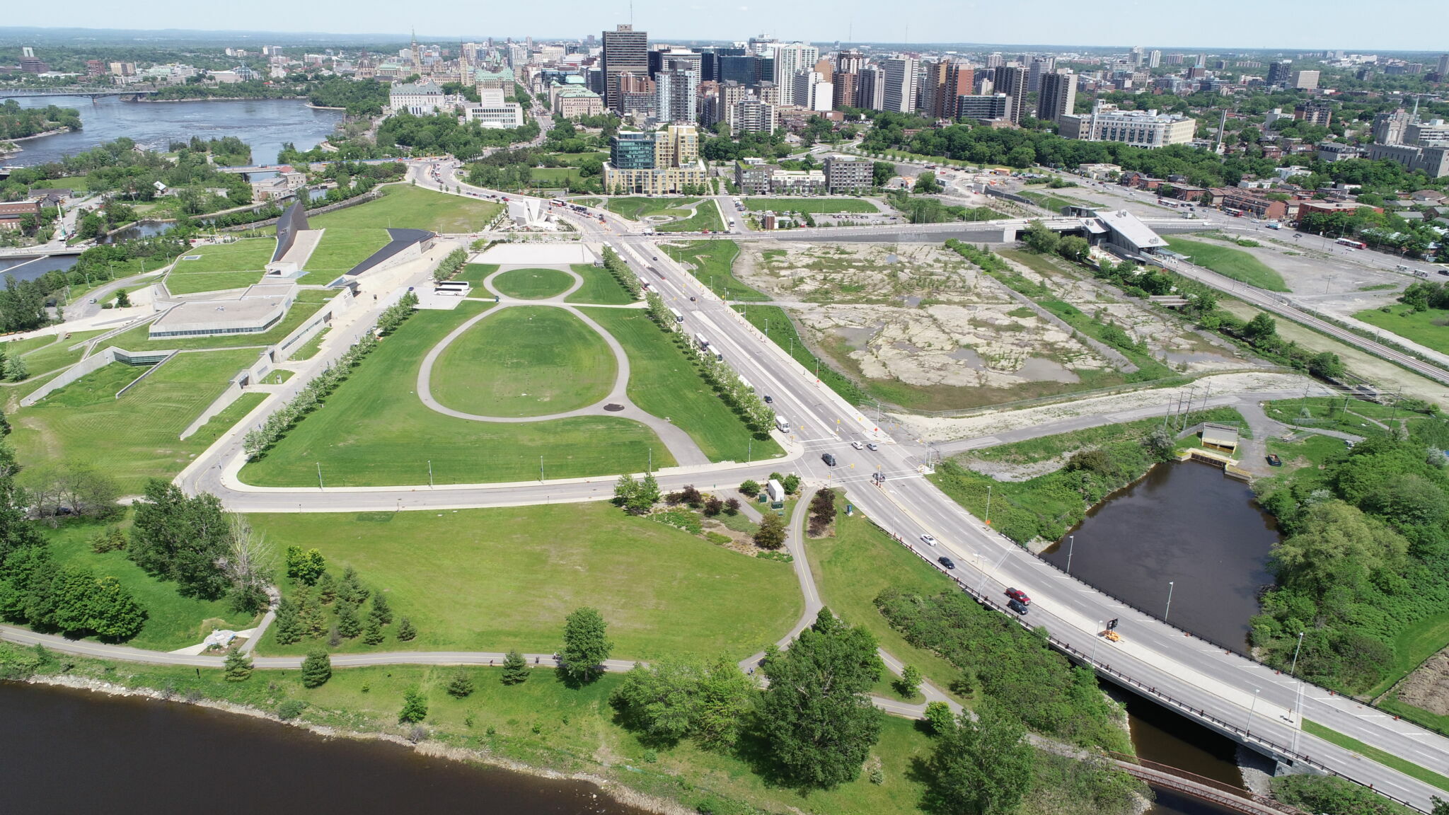 Aerial view of LeBreton Flats