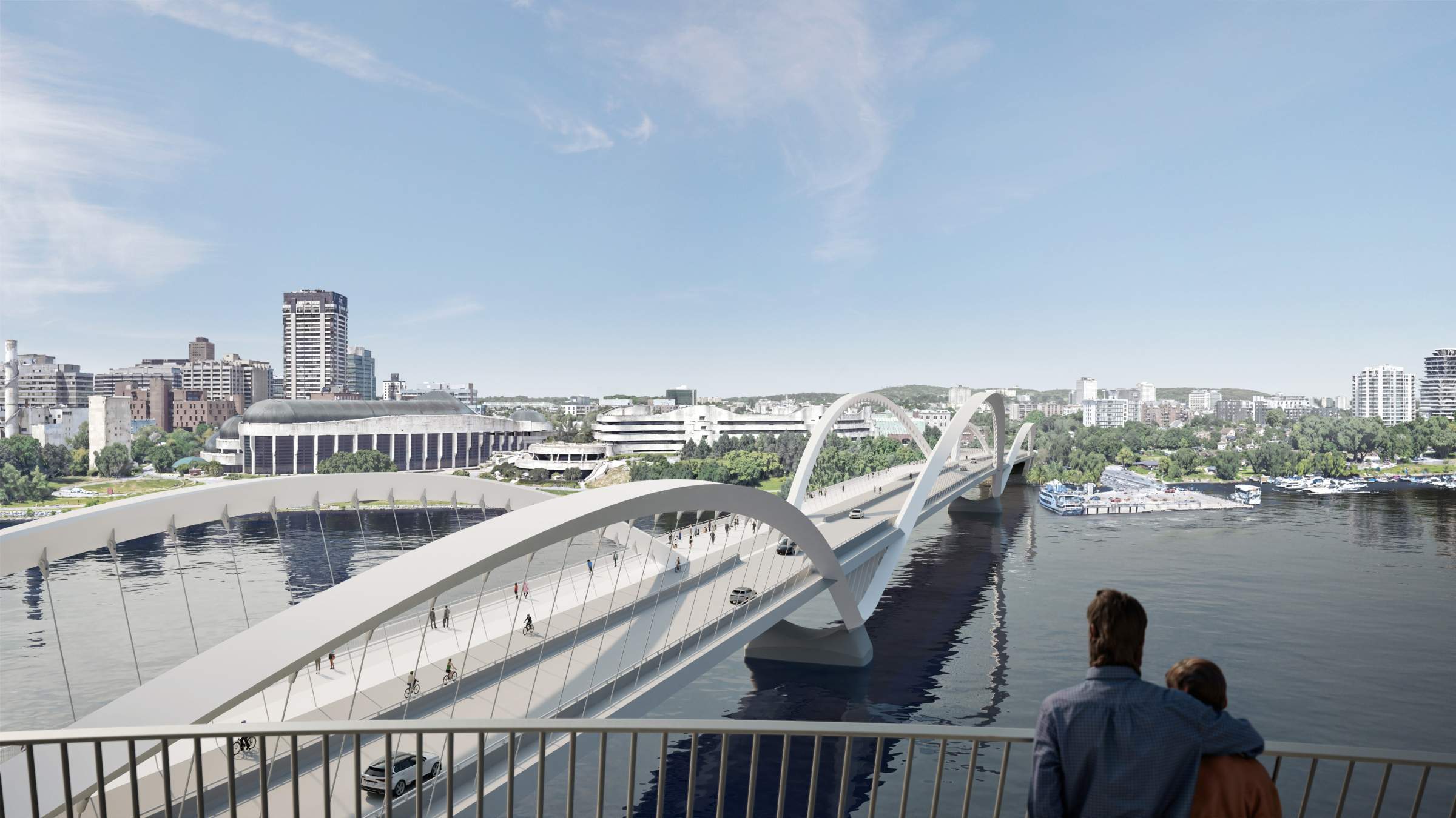 Alexandra Bridge replacement preferred design concept, as seen from Kìwekì Point.