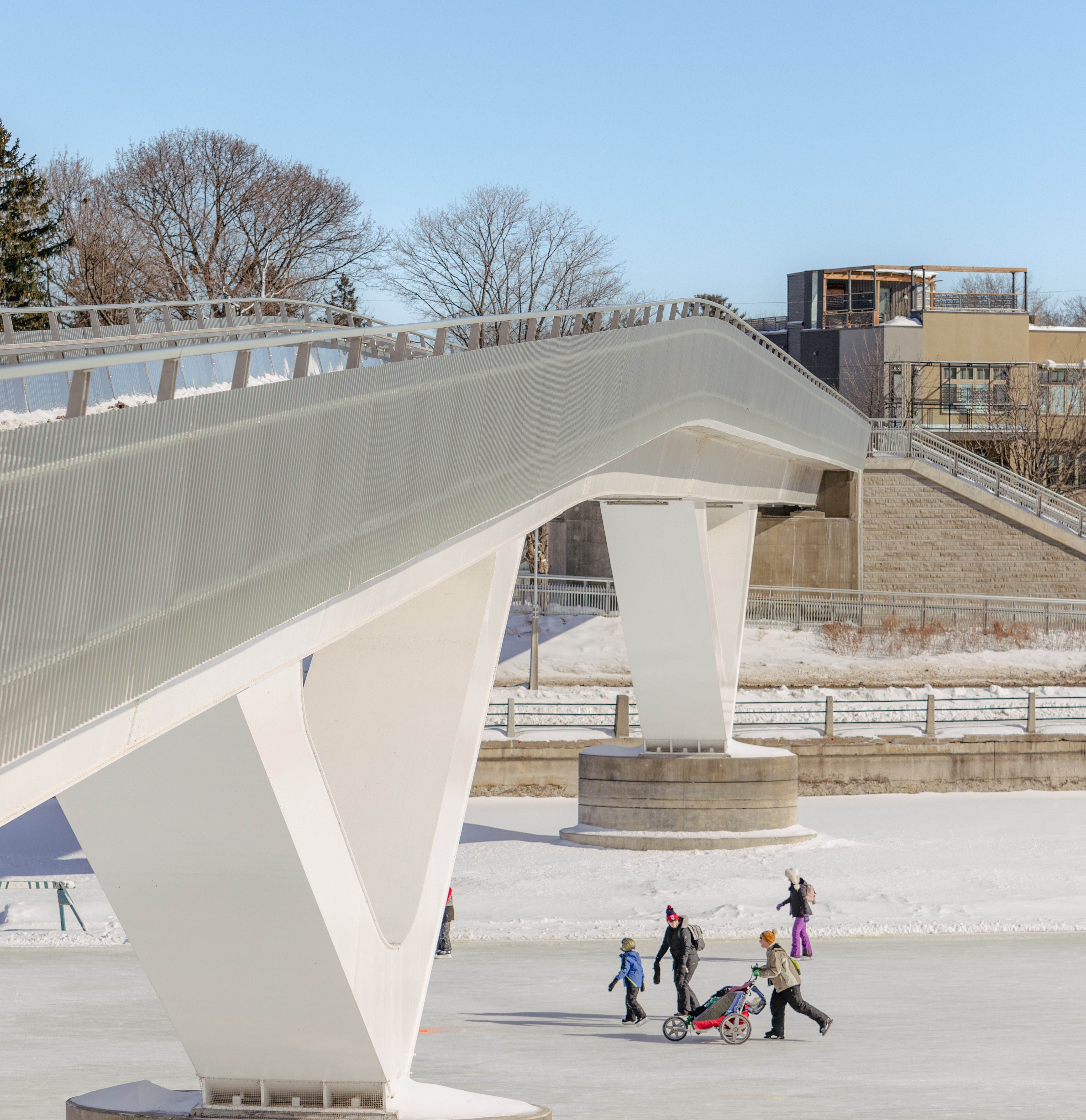 People skating on the Rideau Canal Skateway.